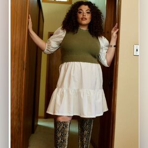 Eloquii Olive Knit Sweater